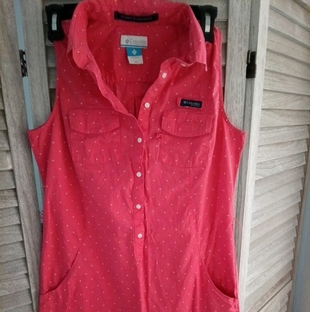 Columbia Coral Polka Dot Top dress